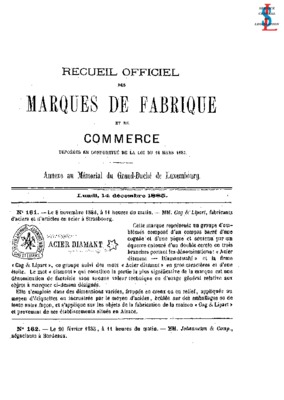 patent 1885 Book