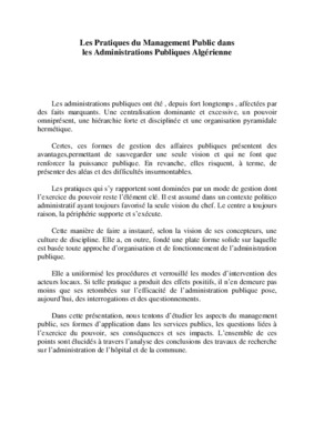 management des administrations publics Book