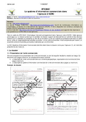 information commerciale Book