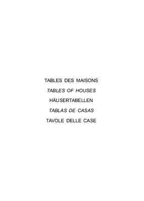 tables des maisons Book