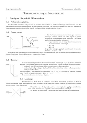 thermodynamique industrielle Book