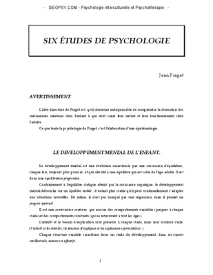 la psychologie de l_enfant de jean piaget Book