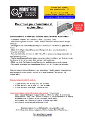 montage courroie pour tracteur tondeuse Book