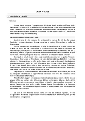 histoire du char a voile Book