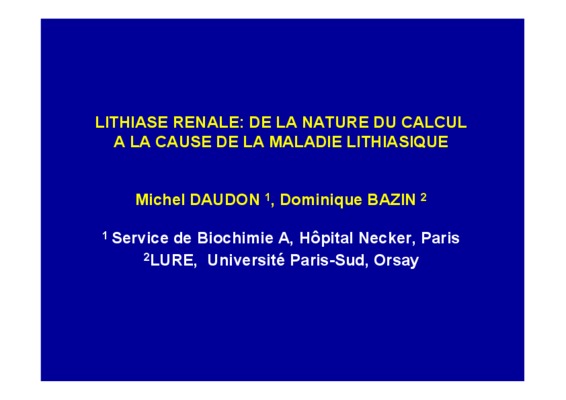 lithiase renale et nephrectomie Book