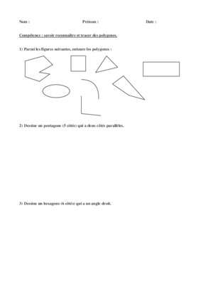 polygones evaluation cm1 Book