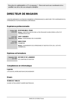 directeur de magasin Book