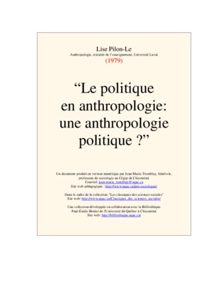 anthropologie politique etat legitimite Book