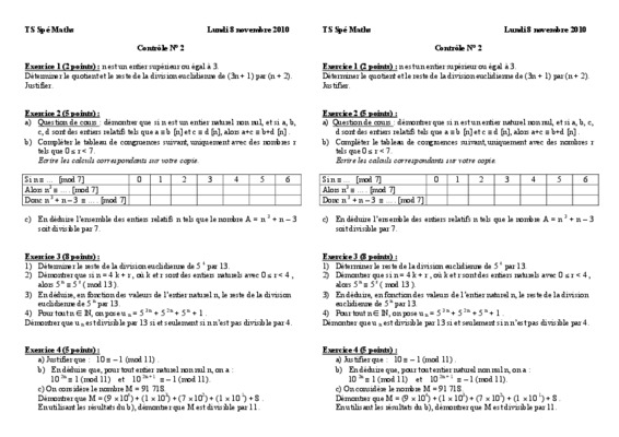 es maths 2010 novembre Book