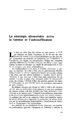 agriculture et scurut alimentaire mali Book