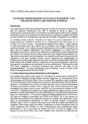 projet professionnel ecole ingenieur Book