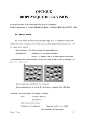 cours de biophysique de la vision pcem1 Book