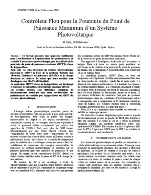 la poursuite du point de puissance maximum d_un systaime pv Book