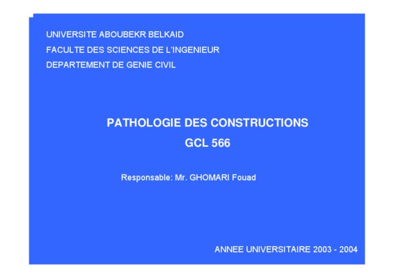 pathologie des materiaux de constructions Book