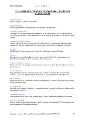 credit differe glossaire Book
