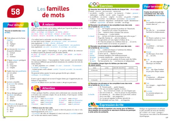 les familles de mots exercices pour ce2 Book