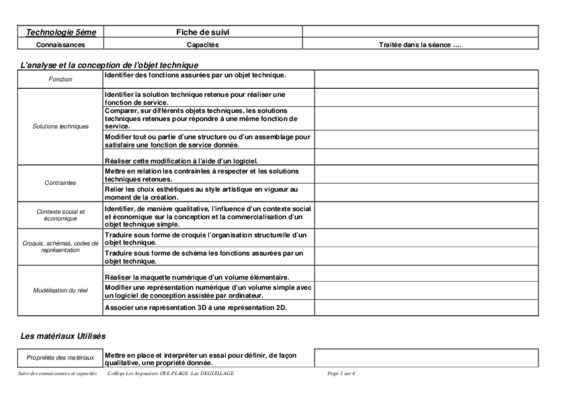 fiche 8 technologie 5eme Book