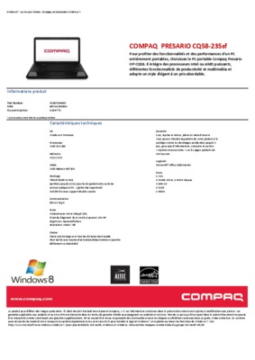hp compaq presario cq58 Book