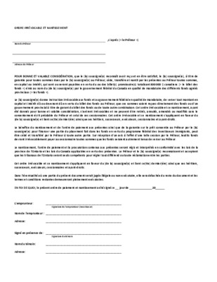 ordre irrevocable de paiement chez le notaire Book