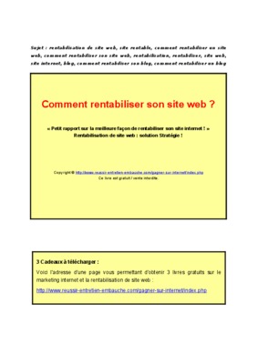 rentabiliser Book