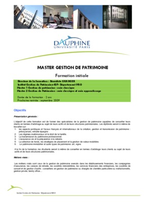 master patrimoine Book