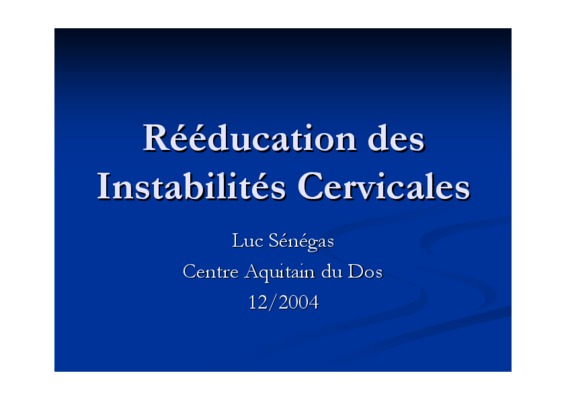 reeducation du rachis cervical apres laminectomie Book