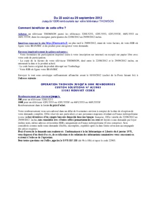 100 e rembourses au 22 aout 2012 Book