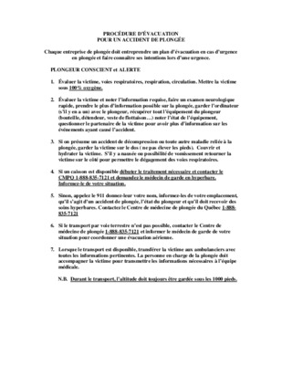 procedure evacuation Book