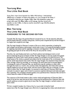 mao tse tung Book