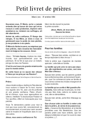 livret de prieres Book