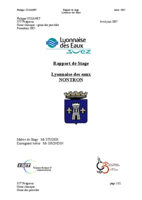 rapport de stage lyonnaise des eaux Book