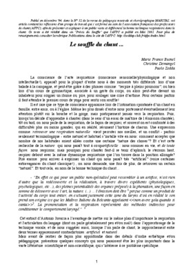 exercices respiratoires chant souffle Book
