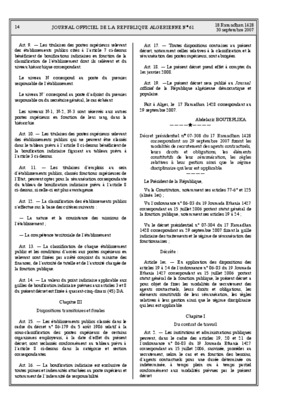 dcret prsidentiel n 07 308 du 17 ramadhan 1428 Book