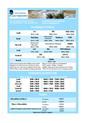 planning piscine Book