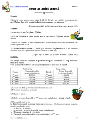 exercice corrige placement a court terme Book