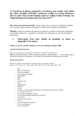 la phrase exclamative cycle 3 Book