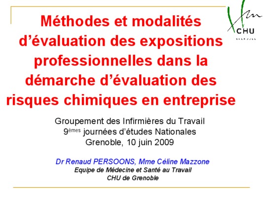 evaluation des risques chimiques Book