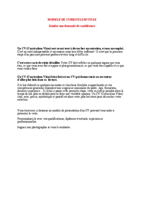 modele d curriculum vitae Book