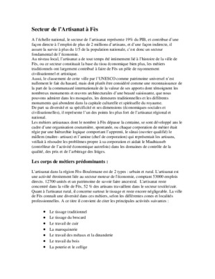secteur artisanat de fes Book