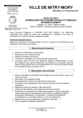 conseillere en economie sociale et familiale Book