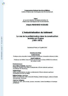 evolution de l_ industrialisation du batiment en france 2000 Book