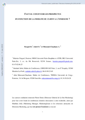 concevoir un prospectus Book