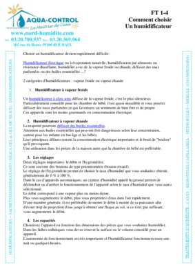 dimensionnement humidificateur Book