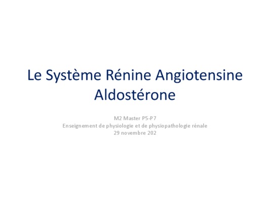 biosyntese du systeme renine angiotensine aldosterone Book