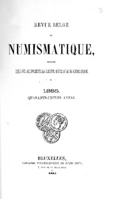 revue belge de numismatique 1889 Book