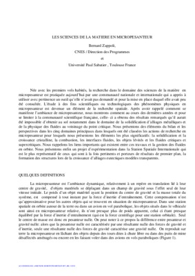 micropesanteur Book