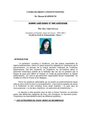 bicameralisme au maroc Book