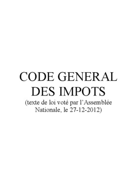 code generaldes impots Book