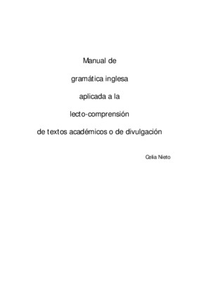 manual de gramatica inglesa aplicada a la lecto comprension Book