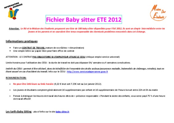 baby sitter Book
